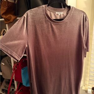 Men's Gray Velour T-Shirt w Side Zippers